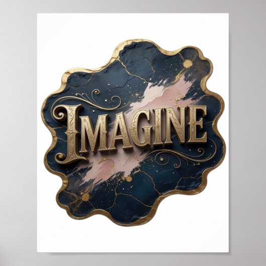 目を引くゴールドIMAGINE ポスター (正面)