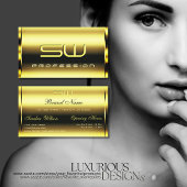 目を引くシメリーゴールデンフェイクと3Dイニシャル 名刺