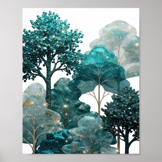 目を引くシルバーのUNSEEN TREES ポスター (正面)