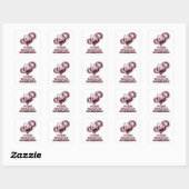 目を引くシルバー ワインは幸せ Sticker スクエアシール (シート)
