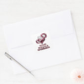 目を引くシルバー ワインは幸せ Sticker スクエアシール (封筒)
