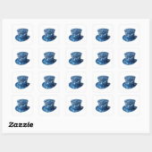 目を引くシルバー BLUE COINS HAT ステッカー アート (シート)