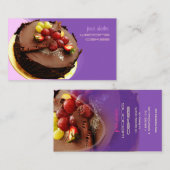 目を引くチョコレートケーキ、パン屋さんの名刺 名刺 (正面/裏面)