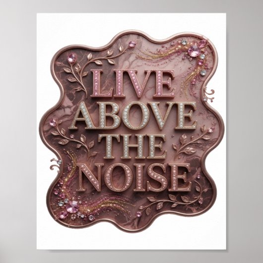 目を引くピンクのABOVE THE NOISE ポスター (正面)