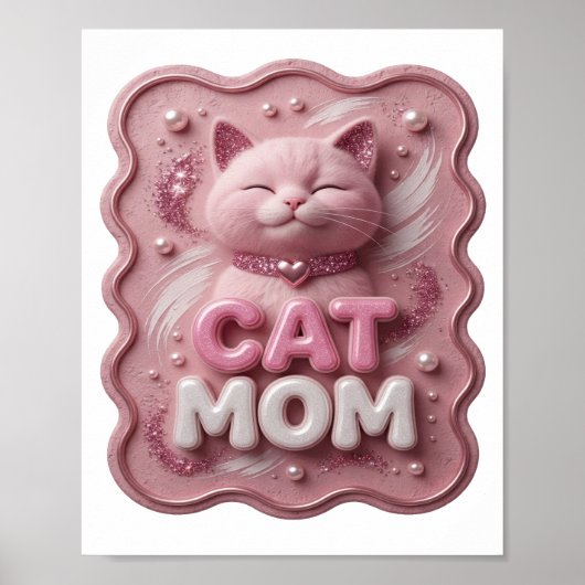 目を引くピンクのCAT MOM ポスター (正面)