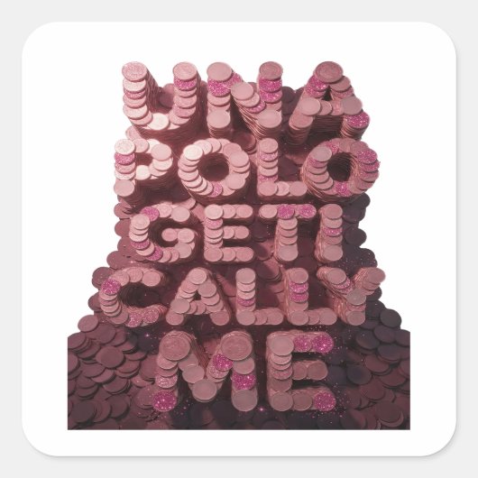 目を引くピンクのUNA POLO GET CALL ME スクエア スクエアシール (正面)