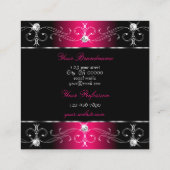 目を引くブラックピンクの華美オーナメント写真を追加 スクエア名刺 (裏面)