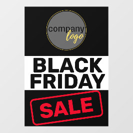 目を引くブラックフライデーセール赤いビジネスロゴ ウィンドウサイン