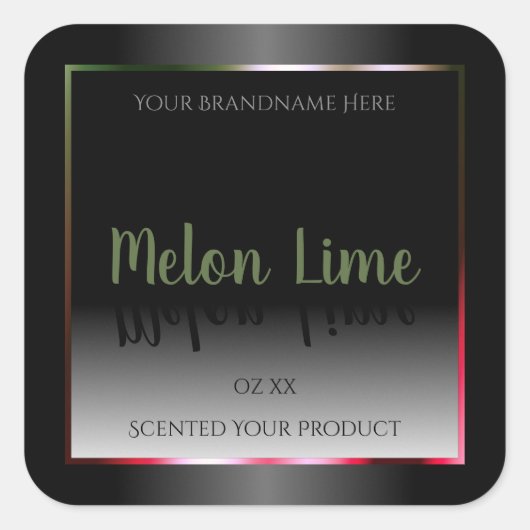 目を引くブラック＆ホワイトの商品パッケージレベル スクエアシール (正面)