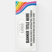目を引くレインボー波ビジネスカスタムロゴ 横断幕 (縦)