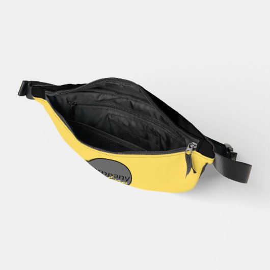 目を引く明るい独自のロゴビジネスブランドイエロー ファニーパック (見開き)