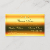 目を引く明るい輝くオレンジとモノグラム 名刺 (裏面)