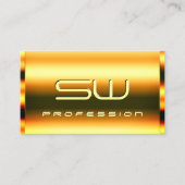 目を引く明るい輝くオレンジとモノグラム 名刺 (正面)