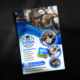 目を引く理容師ショップ美容師美容師 チラシ