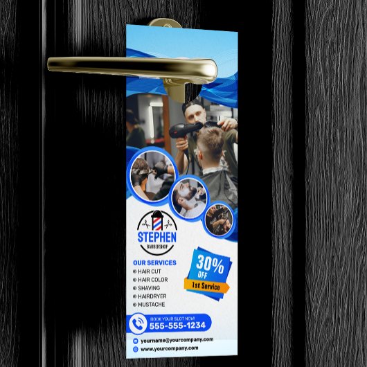 目を引く理容師ショップ美容師美容師 ドアノブサイン