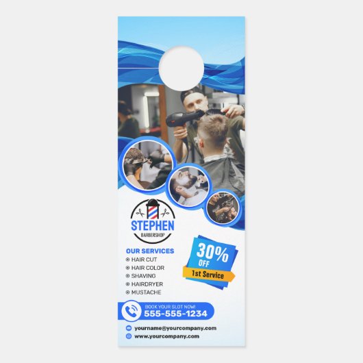 目を引く理容師ショップ美容師美容師 ドアノブサイン (正面)