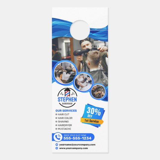 目を引く理容師ショップ美容師美容師 ドアノブサイン (裏面)