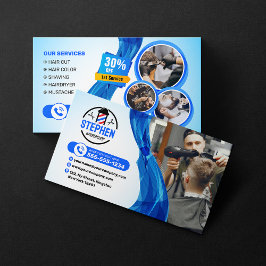 目を引く理容店の美容師 名刺