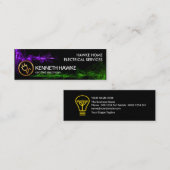 目を引く発光稲妻波電気技師 スキニー名刺 (正面/裏面)