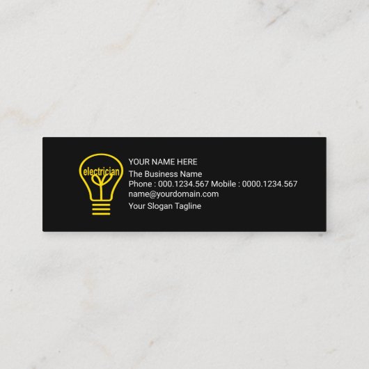 目を引く発光稲妻波電気技師 スキニー名刺 (裏面)