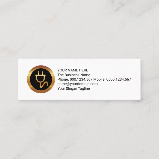 目を引く発光稲妻波電気技師 スキニー名刺 (裏面)