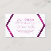 目を引く白い幾何学的な輝きピンクモダン色 名刺 (裏面)