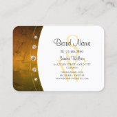 目を引く白い金ゴールドオレンジ大理石とモノグラム 名刺 (裏面)