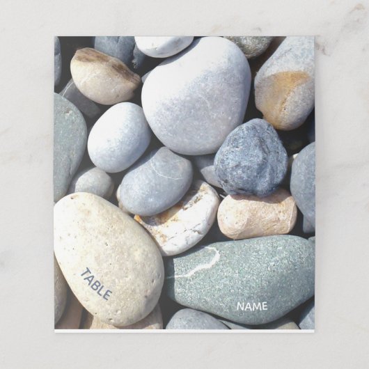目を引く素朴異モダン例ユニークの小石 プレイスカード (外部開封)