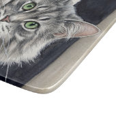 目を引く緑の瞳の猫、ローズ カッティングボード (角)