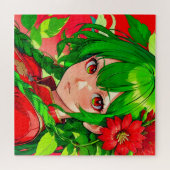 目を引く緑の髪 ジグソーパズル (横)