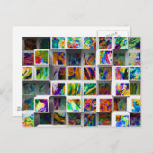 目を引く色数々のの3Dキューブ抽象芸術 ポストカード (正面/裏面)