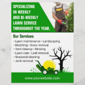 目を引く芝生のチラ気にー – グリーンとプロフェッショナル チラシ (裏面)