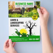 目を引く芝生のチラ気にー – グリーンとプロフェッショナル チラシ (手)