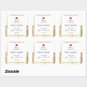 目を引く製品の包装ラベル白と金ゴールド スクエアシール (シート)