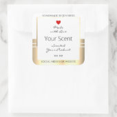 目を引く製品の包装ラベル白と金ゴールド スクエアシール (バッグ)