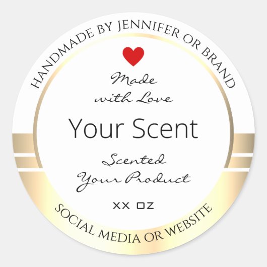 目を引く製品の包装ラベル白と金ゴールド ラウンドシール (正面)