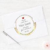 目を引く製品の包装ラベル白と金ゴールド ラウンドシール (封筒)