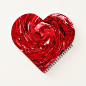 目を引く赤い渦巻きデザイン ノートブック (裏面)