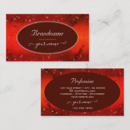 目を引く赤い霜降りグリッタースタイリッシュ星 名刺