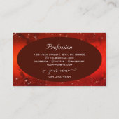 目を引く赤い霜降りグリッタースタイリッシュ星 名刺 (裏面)