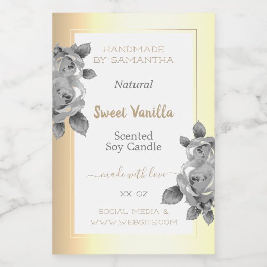 目を引く金ゴールド製品ラベルろうそく美しい&キャンドル フードラベル (シングルラベル)