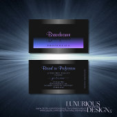 目を引く黒い青とピンクのグラデーション 名刺