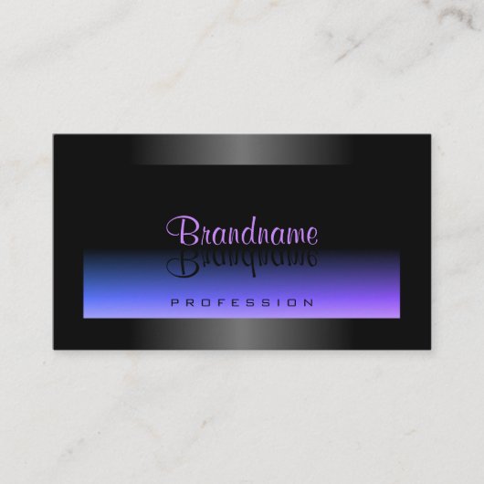 目を引く黒い青とピンクのグラデーション 名刺 (正面)