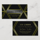 目を引く黒と黄色の幾何学的な派手さ 名刺 (正面/裏面)