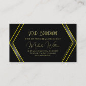 目を引く黒と黄色の幾何学的な派手さ 名刺 (裏面)