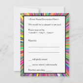 目を引く「出欠連絡」カード 出欠カード (裏面)