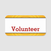 目を引く、太字の「ボランティア」名札 名札 (正面)