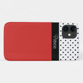 目を引モダンく赤、白、黒の水玉模様 Case-Mate iPhoneケース (裏面(横))