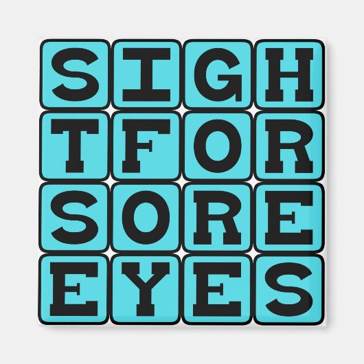 目を痛めて目を和らげる光景 マグネット (正面)