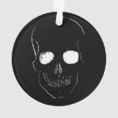 目を白熱［赤熱］光を放つ付けたスケルトンヘッド オーナメント (裏面)